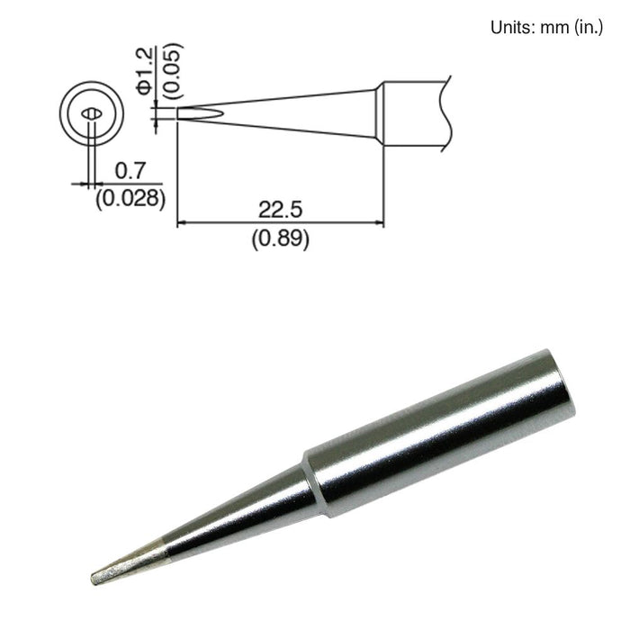 Hakko T18-DL12 Chisel Tip Soldering Tip (Qty of 10)