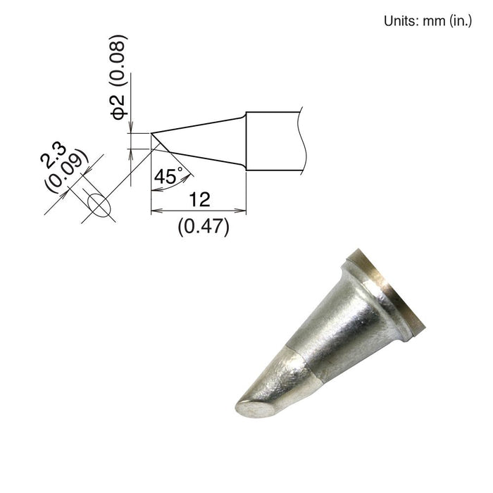 Hakko T22-BC2 Bevel Tip Soldering Tip (Qty of 10)