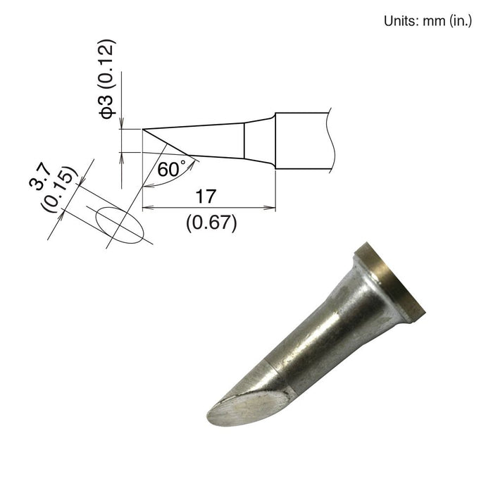 Hakko T22-C3 Bevel Tip Soldering Tip (Qty of 10)