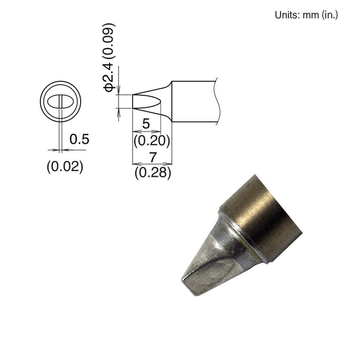 Hakko T22-D24 Chisel Tip Soldering Tip