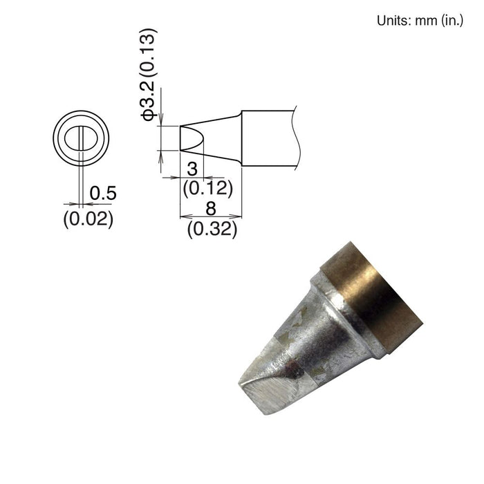 Hakko T22-D32 Chisel Tip Soldering Tip