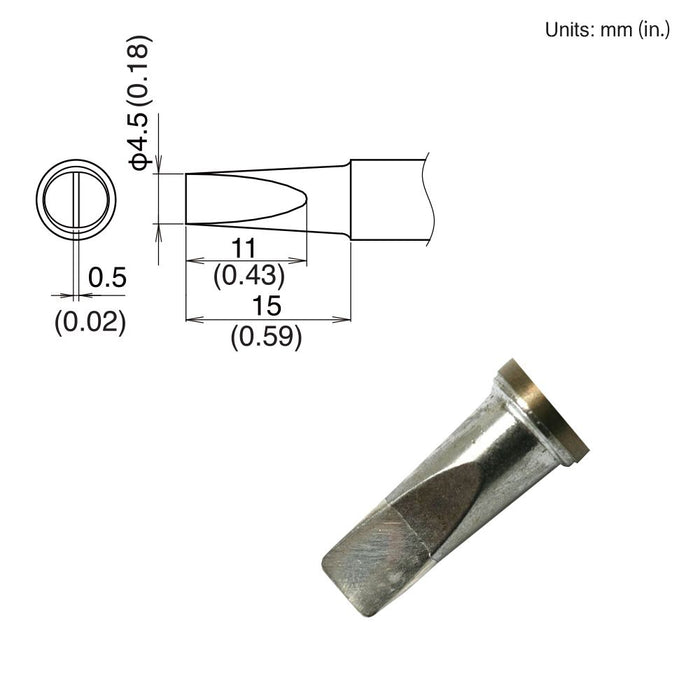 Hakko T22-D45 Chisel Tip Soldering Tip (Qty of 10)