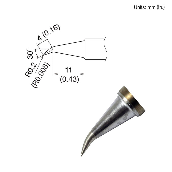 Hakko T22-J02 Angled Tip Soldering Tip (Qty of 10)