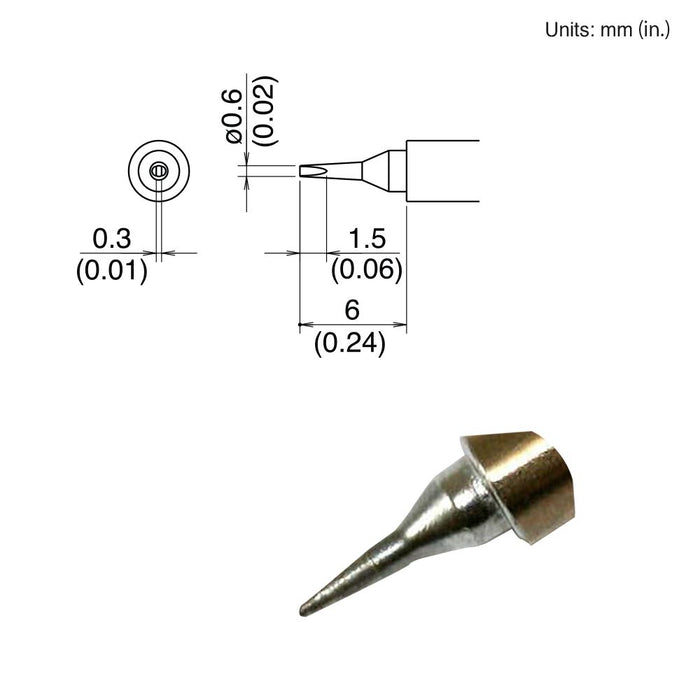 Hakko T30-D06 Chisel Tip Soldering Tip (Qty of 10)