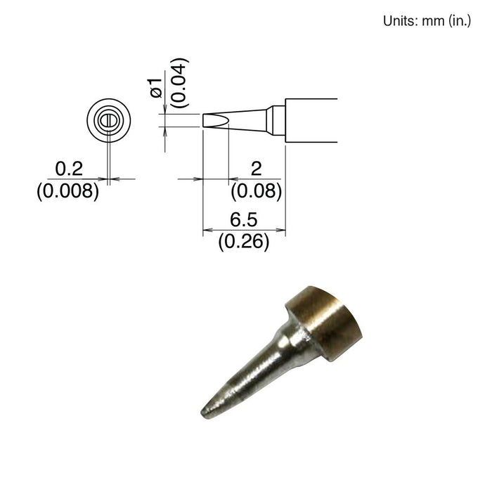 Hakko T30-D1 Micro Chisel Tip Soldering Tip (Qty of 10)