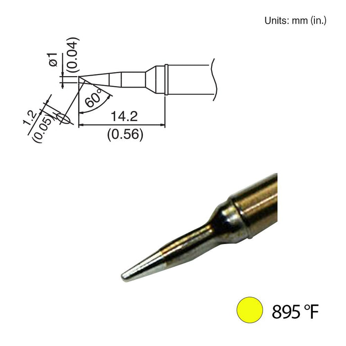 Hakko T31-00BC1 Bevel Tip, 895°F / 480°C Soldering Tip (Qty of 10)