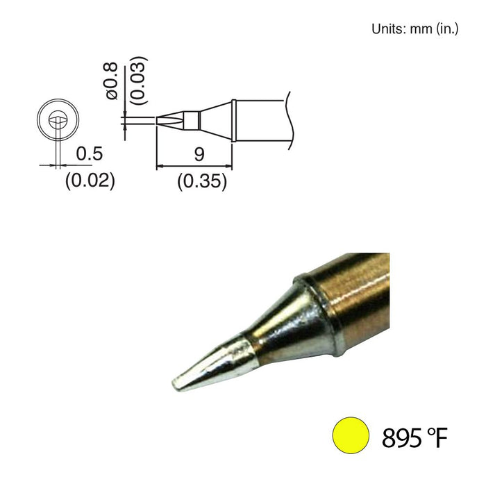 Hakko T31-00D08 Chisel Tip, 895°F / 480°C Soldering Tip