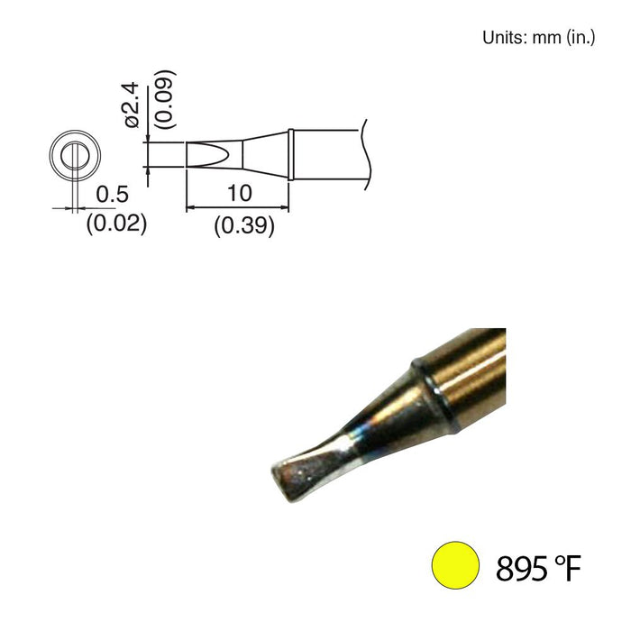 Hakko T31-00D24 Chisel Tip, 895°F / 480°C Soldering Tip