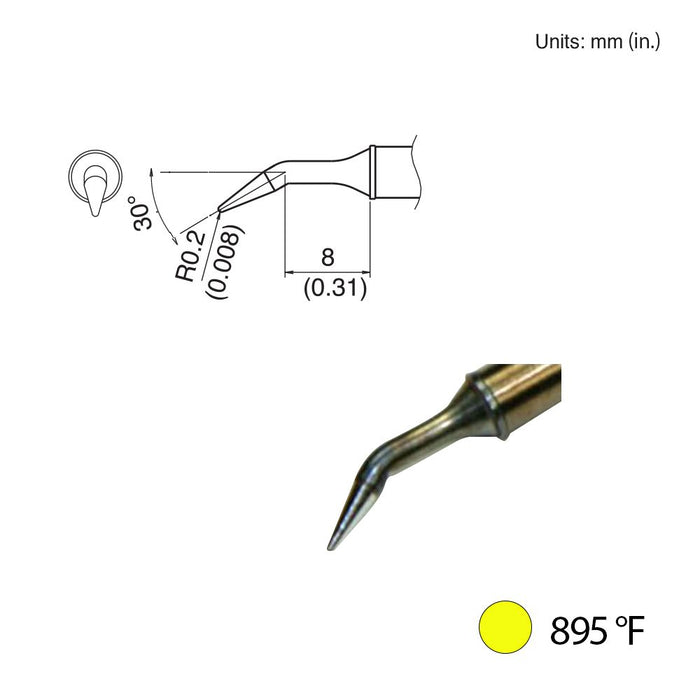 Hakko T31-00JL02 Angled Tip, 895°F / 480°C Soldering Tip