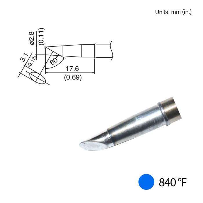 Hakko T31-01BC28 Bevel Tip, 840°F / 450°C Soldering Tip