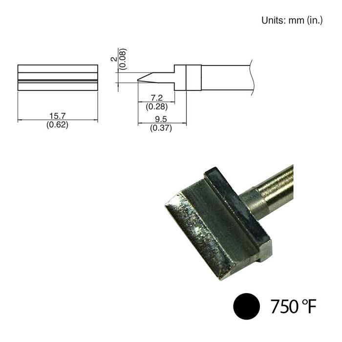 Hakko T31-021402 Spatula Blade Tip, 750°F / 400°C Soldering Tip