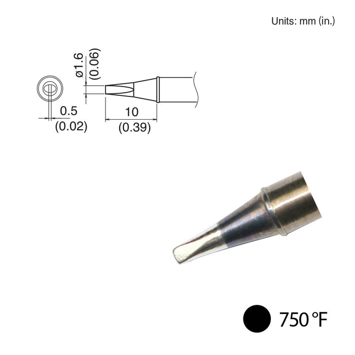 Hakko T31-02D16 Chisel Tip, 750°F / 400°C Soldering Tip