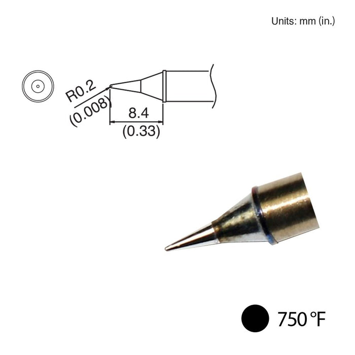 Hakko T31-02I Conical Tip, 750°F / 400°C Soldering Tip