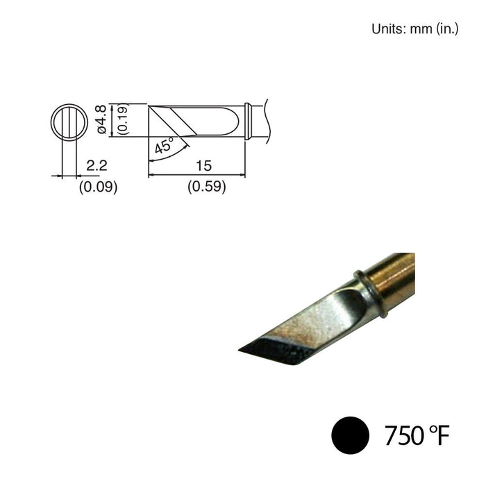 Hakko T31-02KU Knife Tip, 750°F / 400°C Soldering Tip