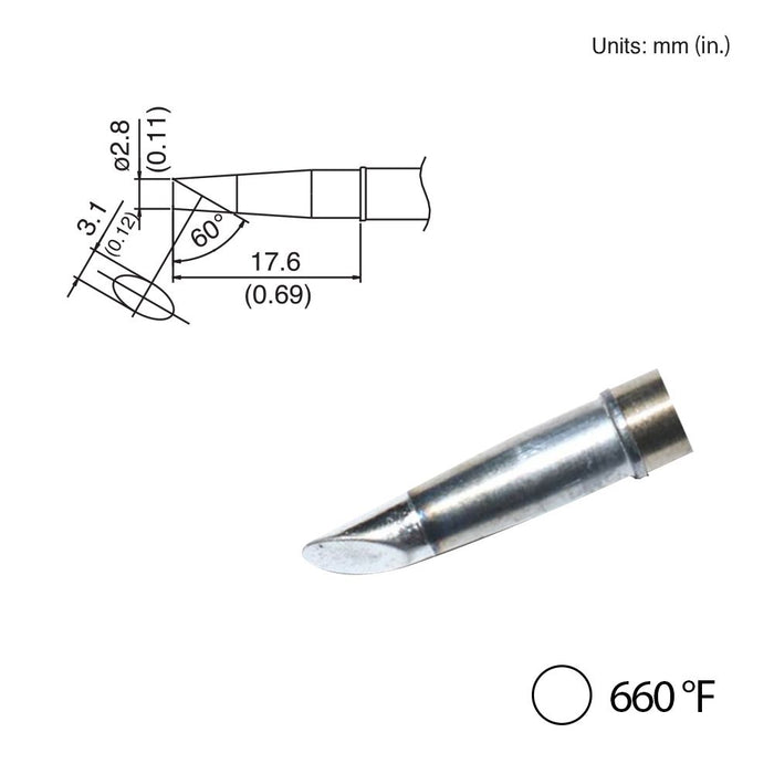 Hakko T31-03BC28 Bevel Tip, 660°F / 350°C Soldering Tip