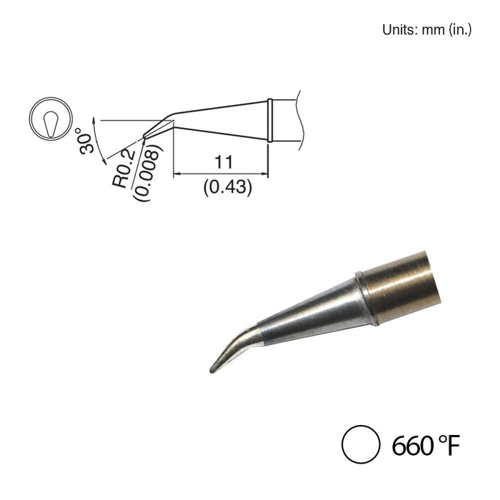 Hakko T31-03J02 Angled Tip, 660°F / 350°C Soldering Tip (Qty of 10)