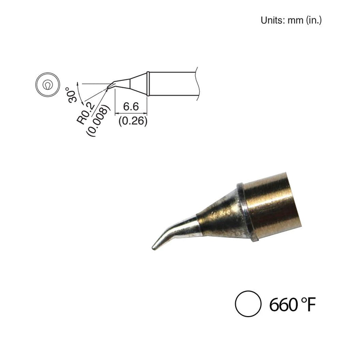 Hakko T31-03JS02 Angled Tip, 660°F / 350°C Soldering Tip