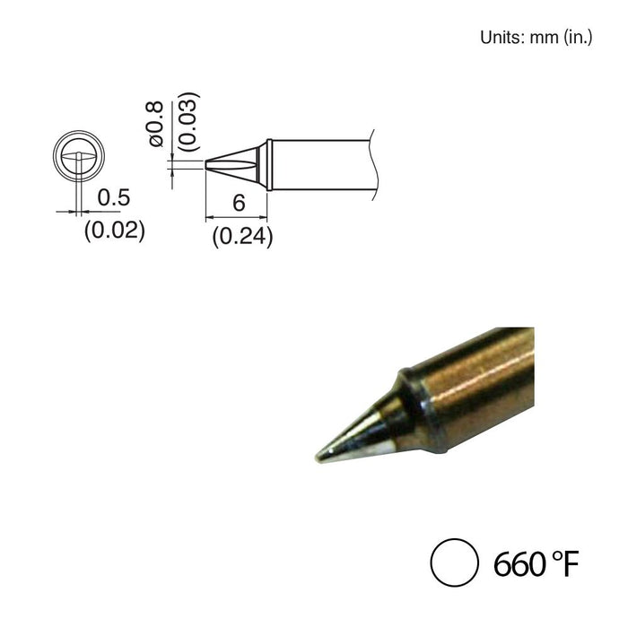 Hakko T31-03WD08 Chisel Tip, 660°F / 350°C Soldering Tip