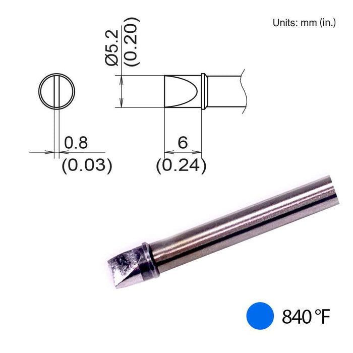 Hakko T31B-01D52 Chisel Tip, 840°F / 450°C Soldering Tip