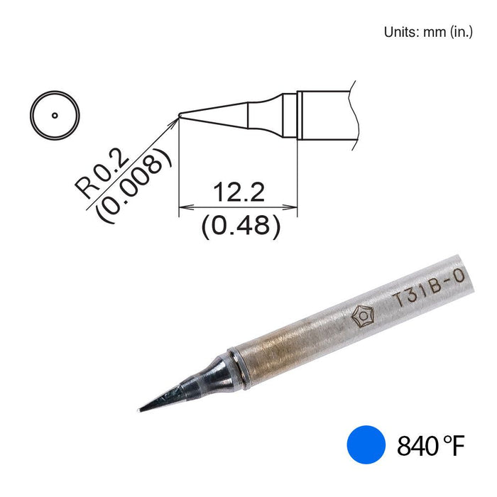 Hakko T31B-01IL Conical Tip, 840°F / 450°C Soldering Tip (Qty of 10)