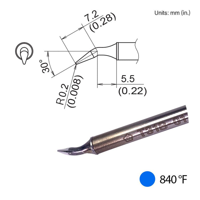 Hakko T31B-01JL02 Bent Tip, 840°F / 450°C Soldering Tip