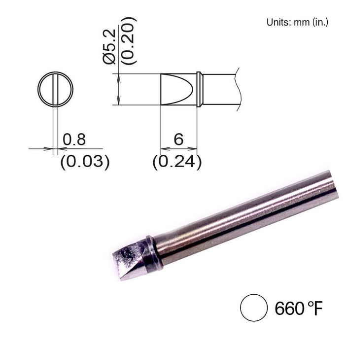 Hakko T31B-03D52 Chisel Tip, 660°F / 350°C Soldering Tip