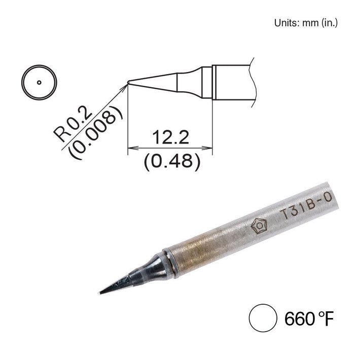 Hakko T31B-03IL Conical Tip, 660°F / 350°C Soldering Tip (Qty of 10)