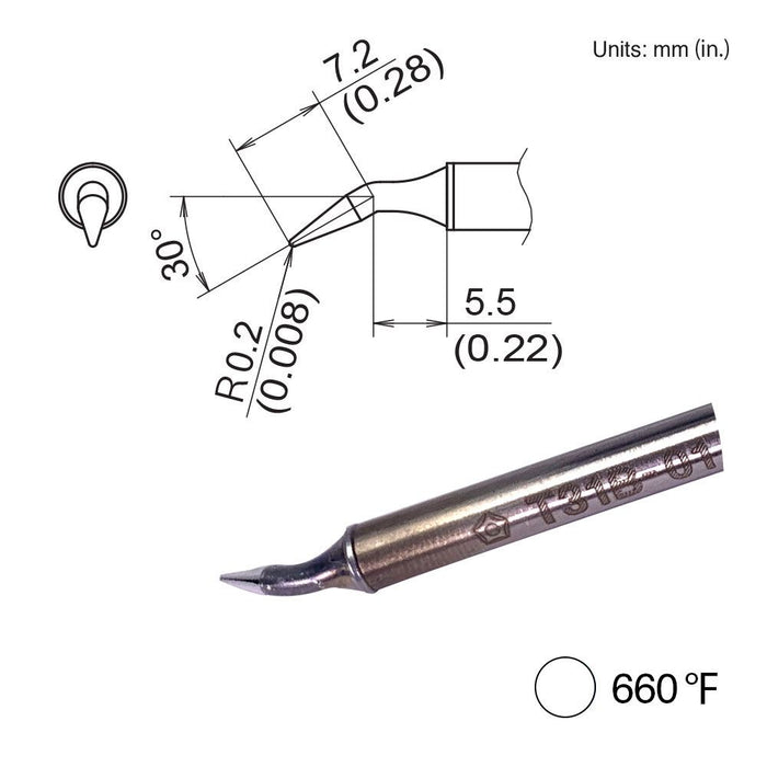 Hakko T31B-03JL02 Bent Tip, 660°F / 350°C Soldering Tip (Qty of 10)