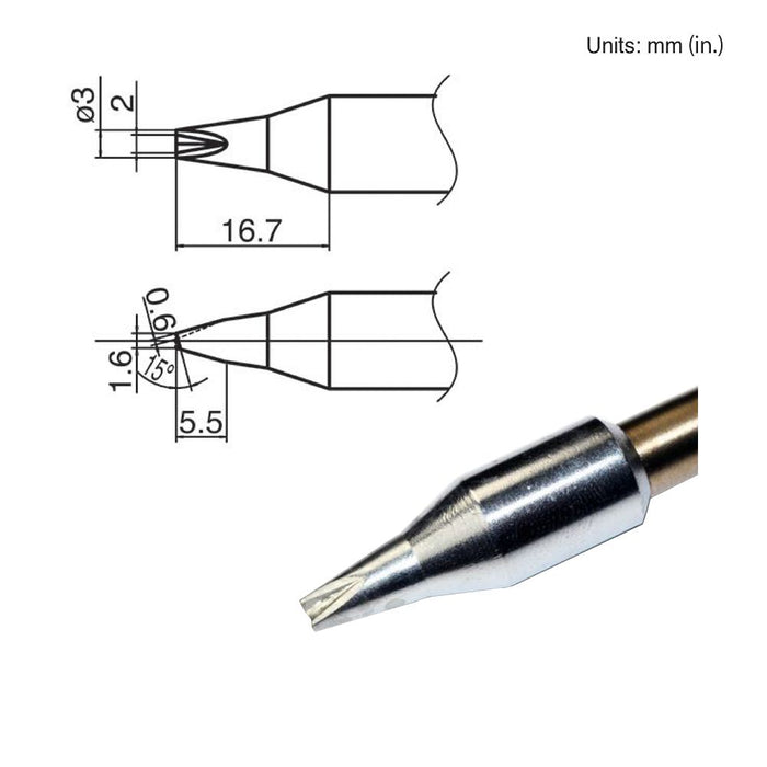 Hakko T33-1610 V-Groove Bevel Tip Soldering Tip