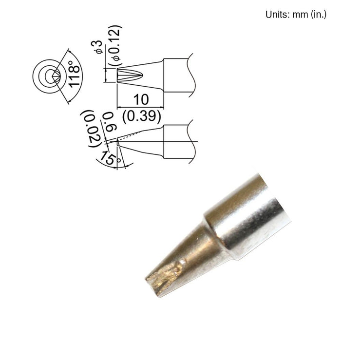 Hakko T33-SS1610 Slim Bevel V-Groove Tip Soldering Tip