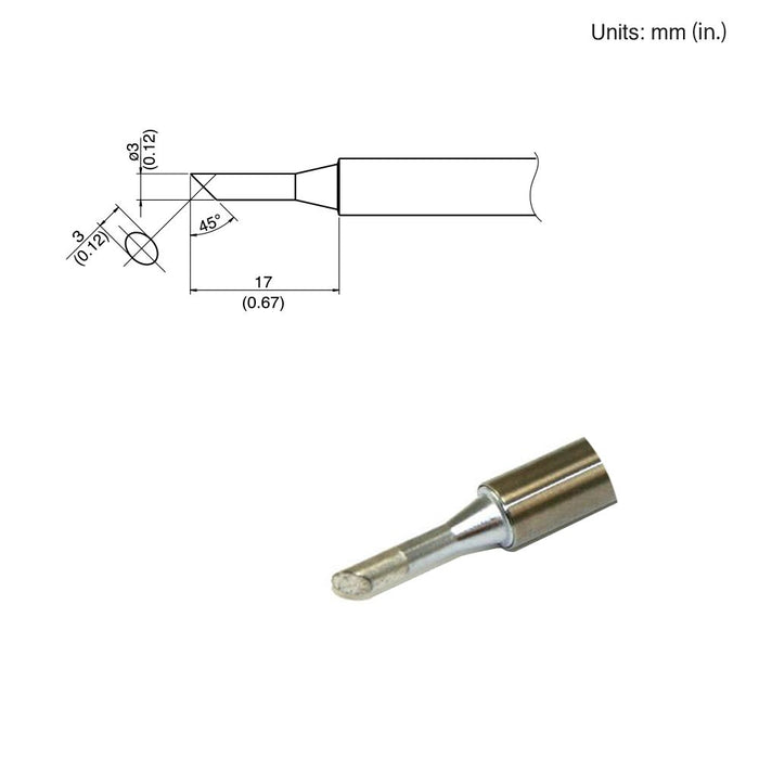 Hakko T34-C3 Bevel Tip Soldering Tip (Qty of 10)