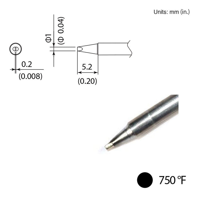 Hakko T35-02D06 Chisel Tip Soldering Tip (Qty of 10)