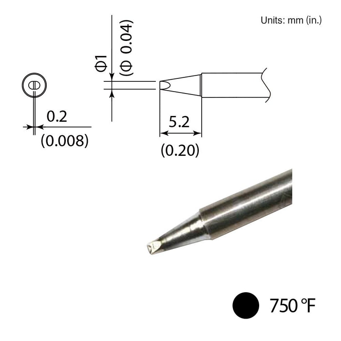 Hakko T35-02D1 Chisel Tip Soldering Tip