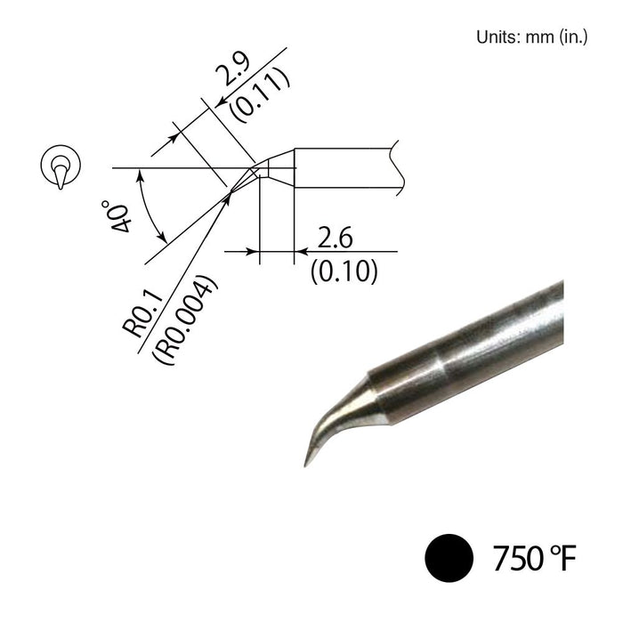 Hakko T35-02J Bent Tip Soldering Tip