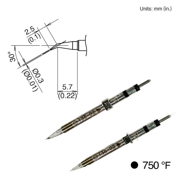 Hakko T38-02J Bent Tip, 400°C/750°F