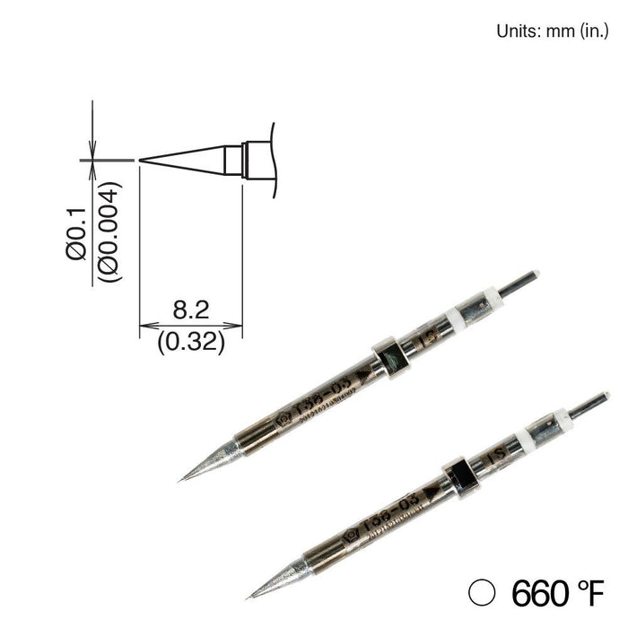 Hakko T38-03IS Conical Tip, 350°C/660°F (Qty of 10)