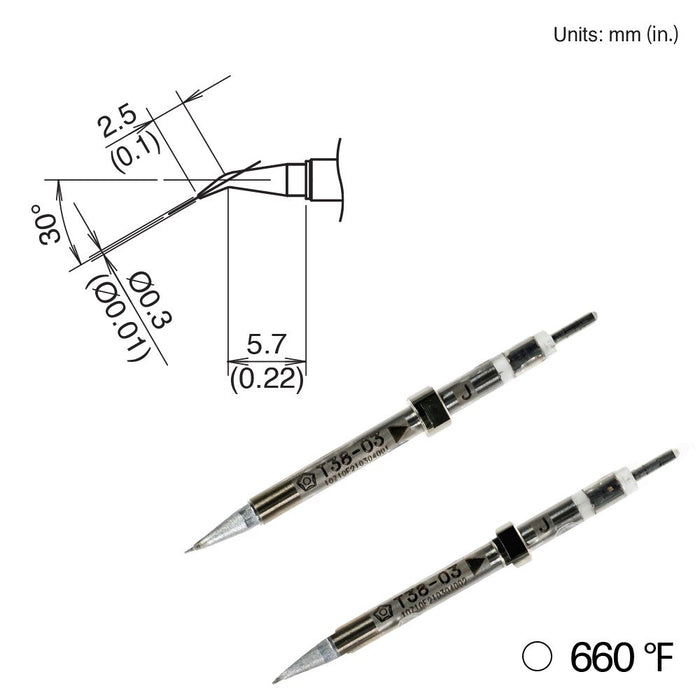 Hakko T38-03J Bent Tip, 350°/660°F