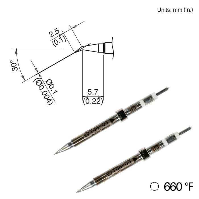 Hakko T38-03JS Bent Tip, 350°/660°F (Qty of 10)