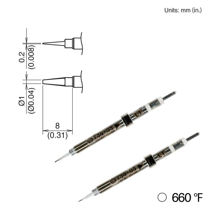 Hakko T38-03L1 Chip Tip, 350°/660°F