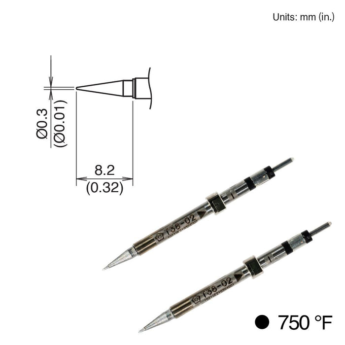 Hakko T38-02I Conical Tip, 400°C/750°F