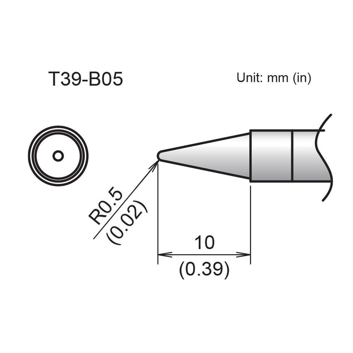 Hakko T39-B05 Conical Tip (Qty of 20)