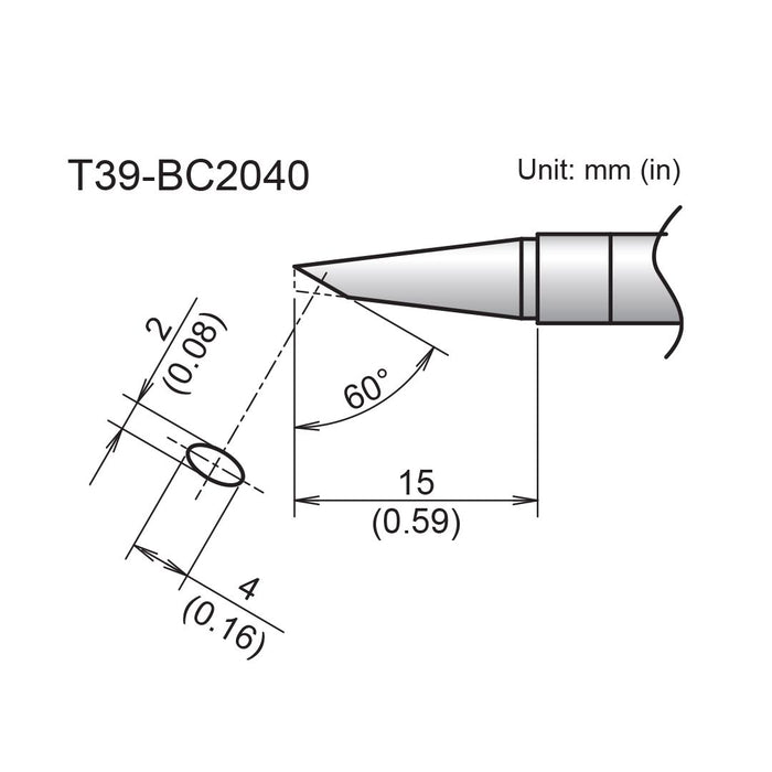 Hakko T39-BC2040 Bevel Tip (Qty of 10)