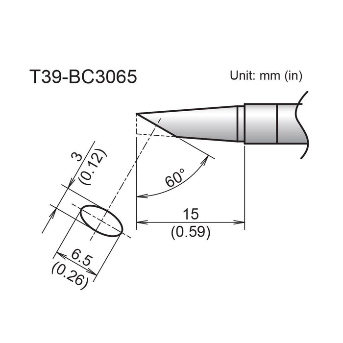 Hakko T39-BC3065 Bevel Tip (Qty of 10)