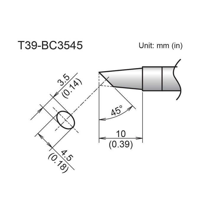 Hakko T39-BC3545 Bevel Tip