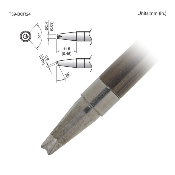 Hakko T39-BCR24 Bevel V-Groove Tip Soldering Tip