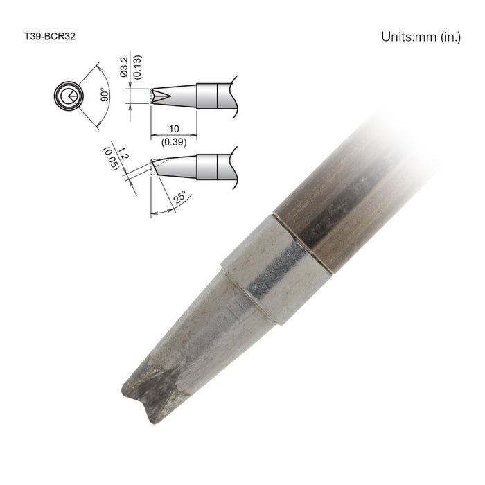 Hakko T39-BCR32 Bevel V-Groove Tip Soldering Tip