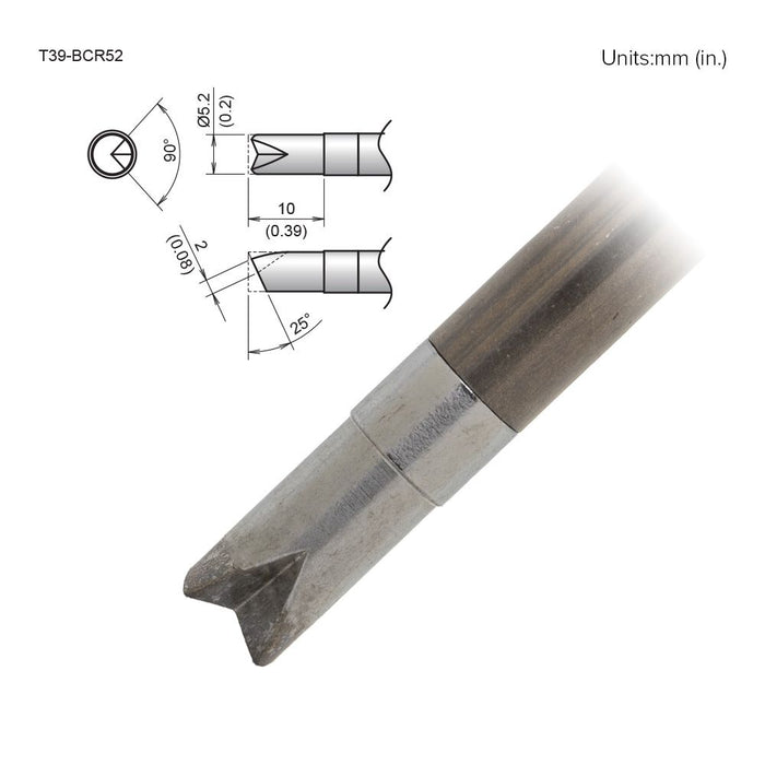 Hakko T39-BCR52 Bevel V-Groove Tip Soldering Tip (Qty of 10)