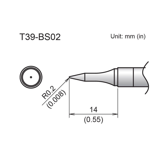 Hakko T39-BS02 Conical Slim Tip Soldering Tip