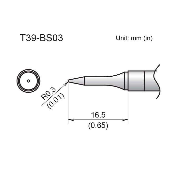 Hakko T39-BS03 Conical Slim Tip Soldering Tip