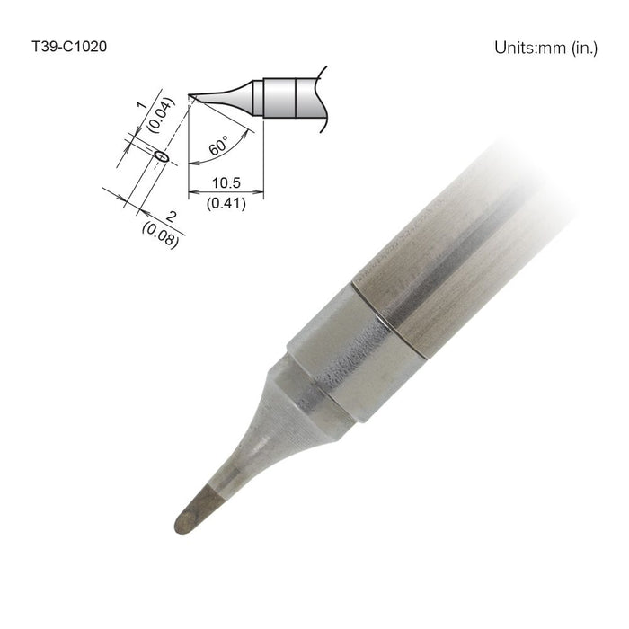 Hakko T39-C1020 Bevel Tip Soldering Tip